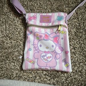 Loungefly Sanrio Hello Kitty Crossbody Candy Monster Striped Passport Bag
